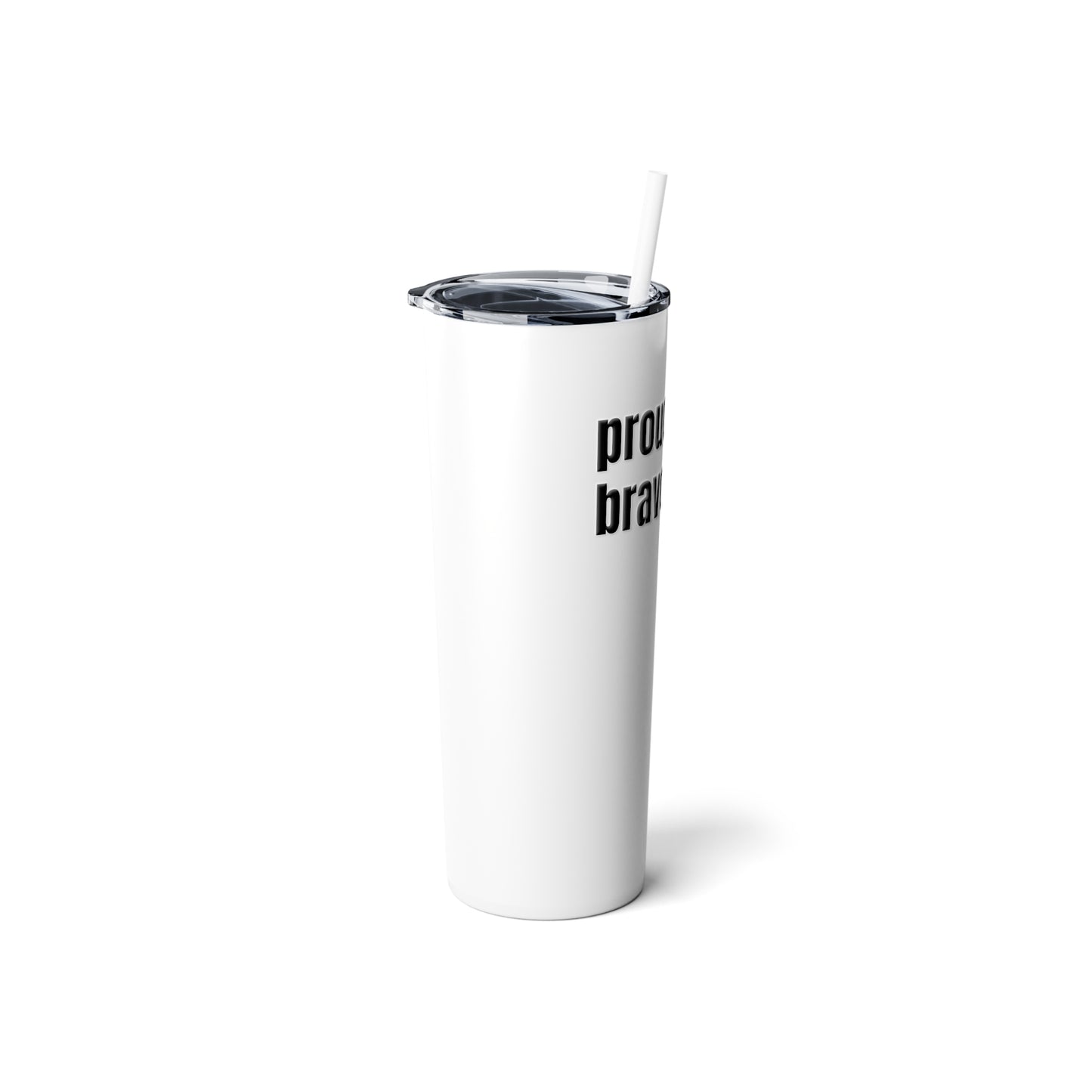 Skinny Steel Tumbler with Straw, 20oz